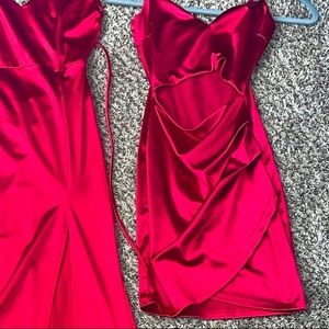 Short silk dress with stomach open